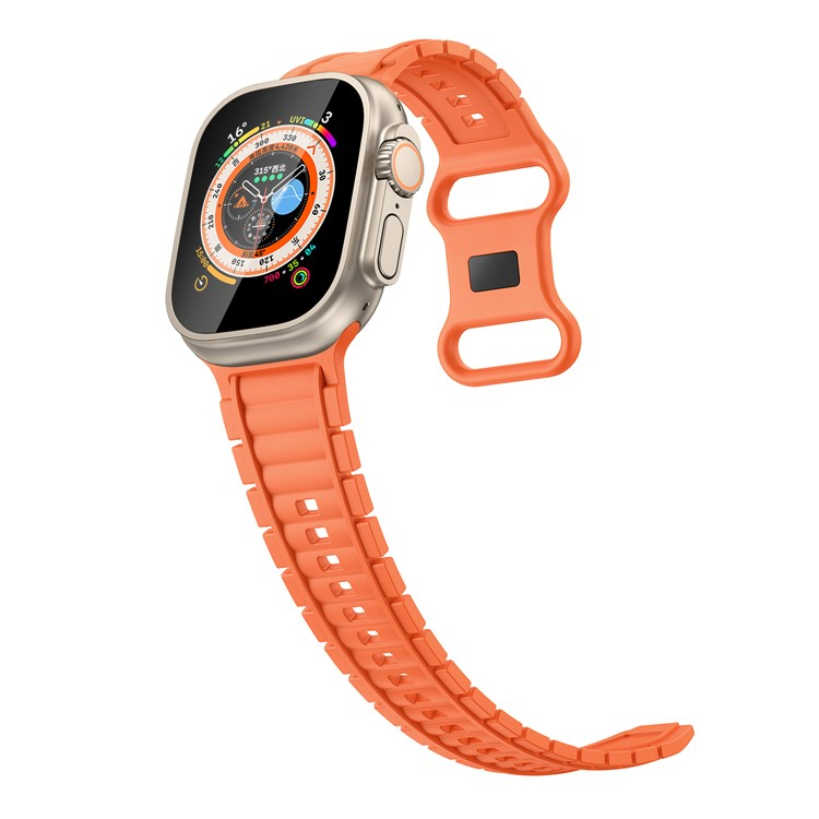 Apple Watch (49/46/45/44 mm) HNBR Armband mit Knopf Verschluss (Gelenkumfang: 160-220mm) - Orange