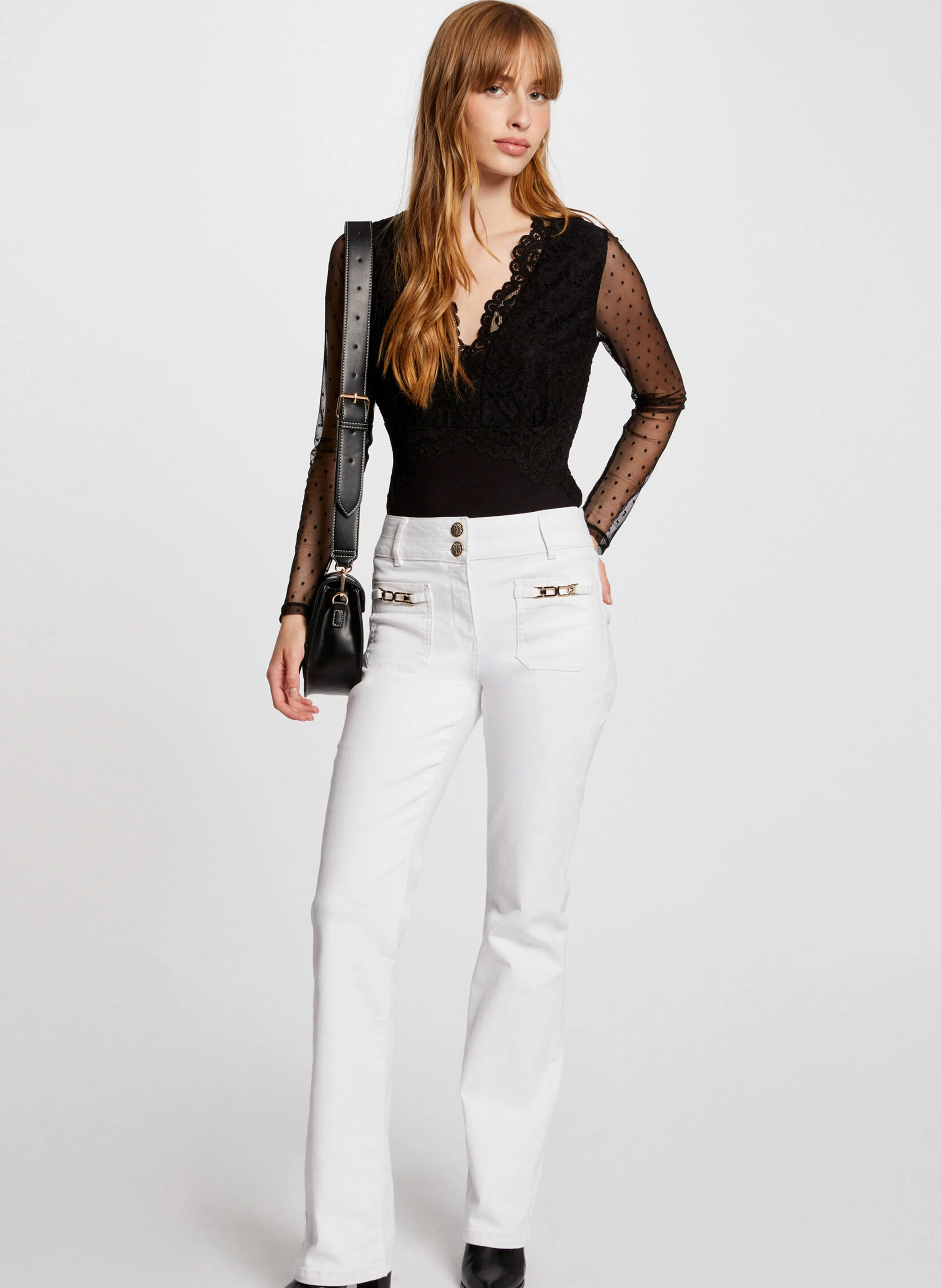 POLENI - Jean bootcut en coton mélangé | Beige