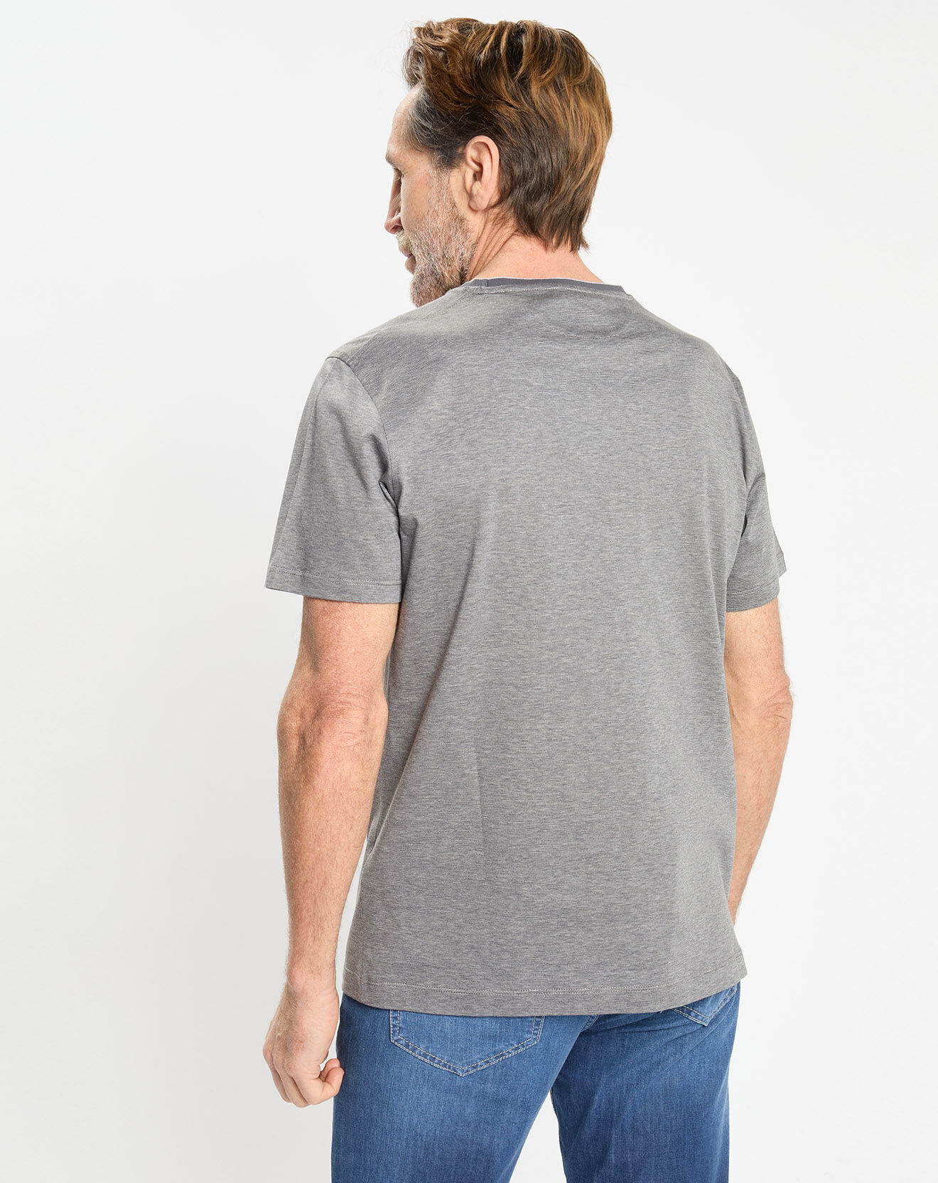 Hackett London T-Shirt Regular Fit Mercerisé à rayures milleraie gris