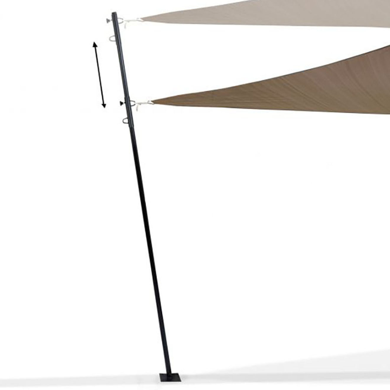 Pratik Garden 2 Poteaux ajustables pour voile d'ombrage noirs - 23 x3.5 cm