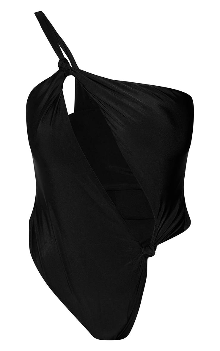 Noir Maillot De Bain Sculptant À Détails De Nœuds Et Découpes