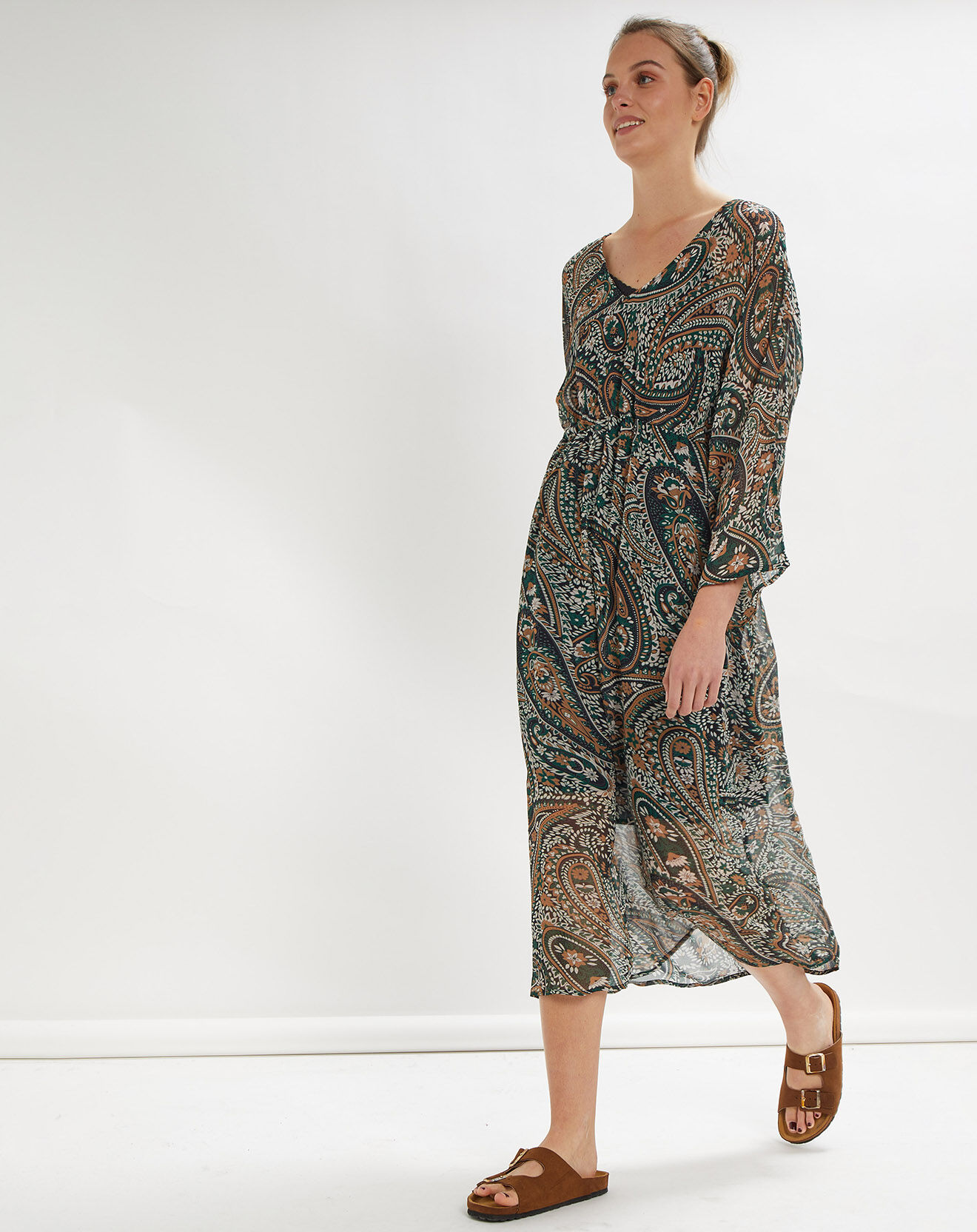 Stella Forest Robe Margua imprimée vert émeraude