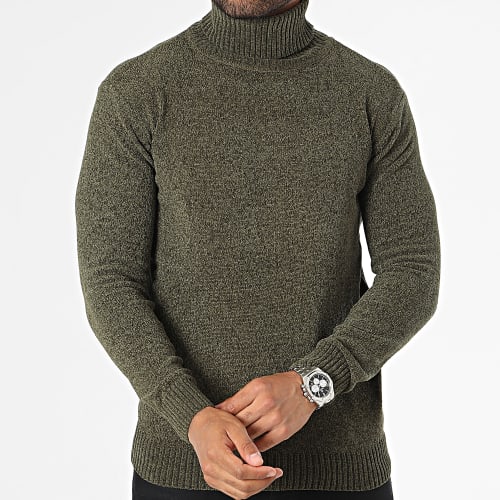 Pull Col Roulé Vert Kaki