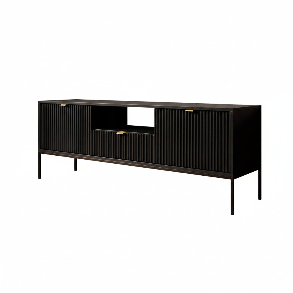 Navil - TV-Meubel - Zwart - 154x39x56 cm