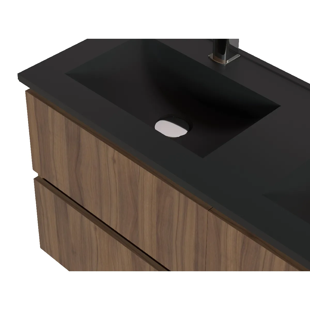 Pegane Meuble Bains Noyer/Noir