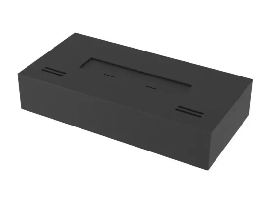 Brûleur au bioéthanol avec insert de plan de travail en acier inoxydable noir mat 40cm