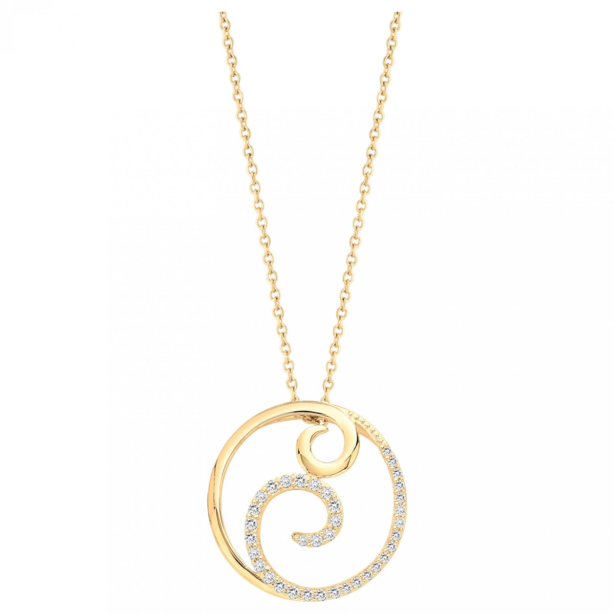 Collier en Plaqué Or avec oxyde de zirconium blanc