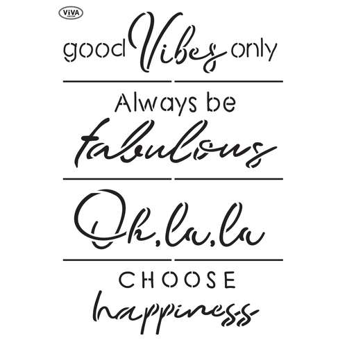VIVA DECOR Universal-Schablone, Statement T-Shirt Words