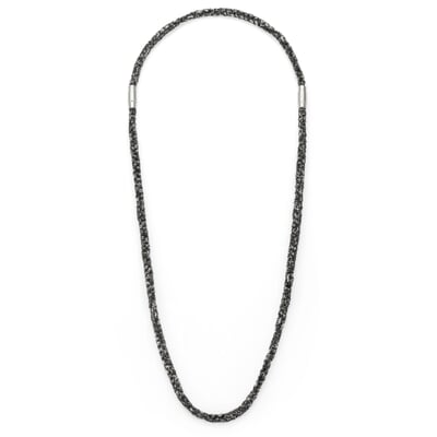 Armband gestrickt, Silber oxidiert
