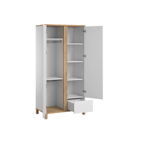 Armoire 2 portes ALTITUDE Blanc/Bois - VOX