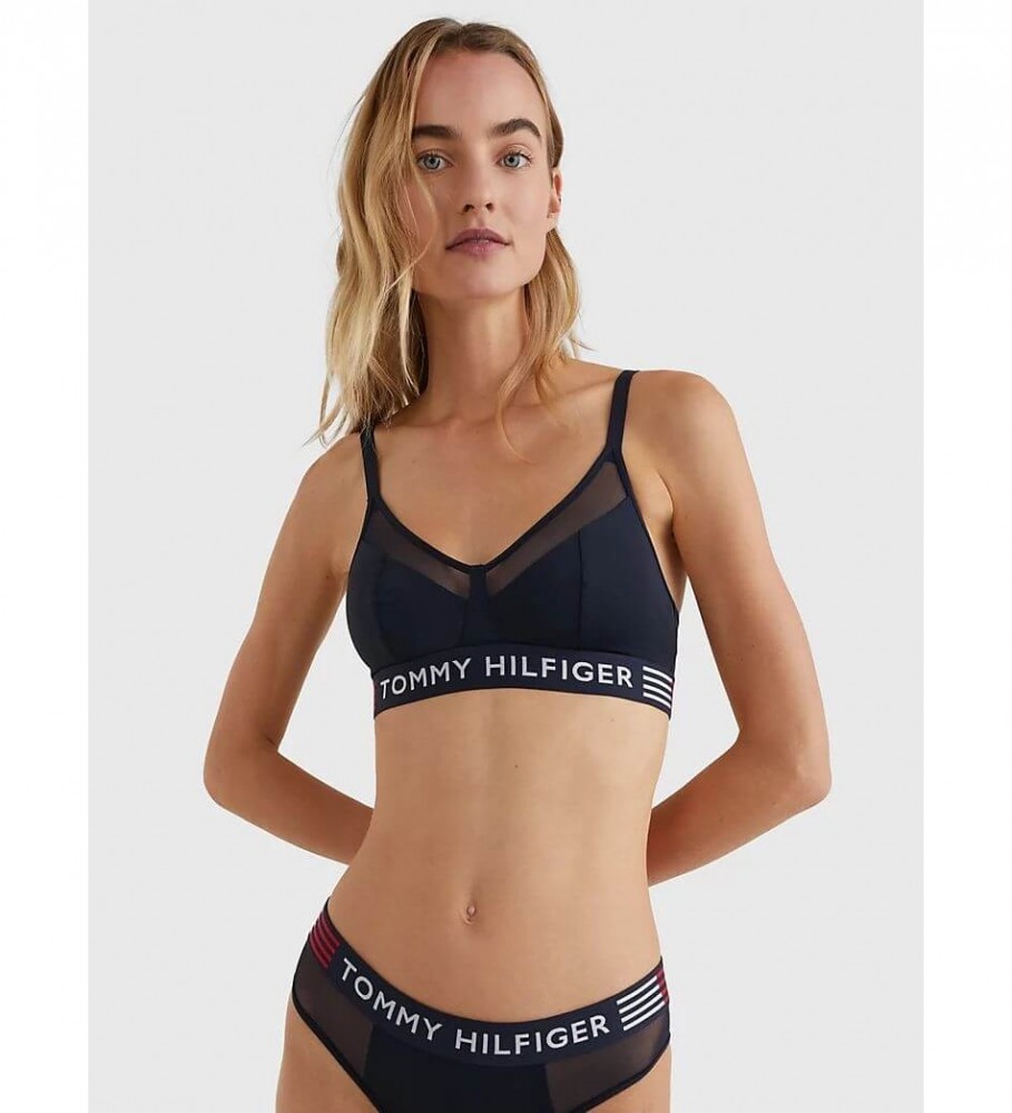 Sutiã Triângulo Elástico Azul Marinho Tommy Hilfiger