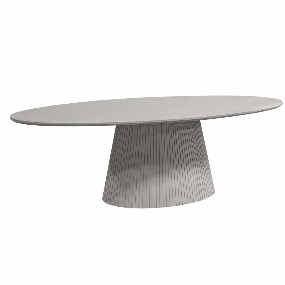 Eettafel Ovaal Taupe Hout - 240x120x76cm - Solana