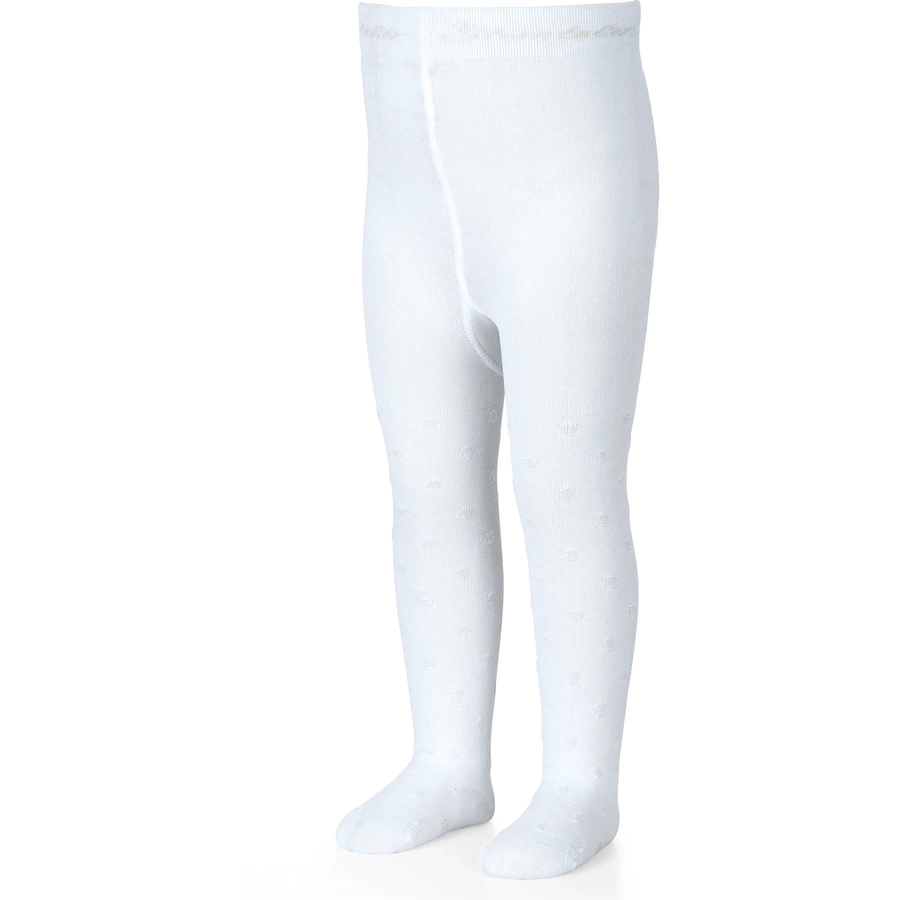 Sterntaler Strumpfhose Ajour Tupfen weiß
