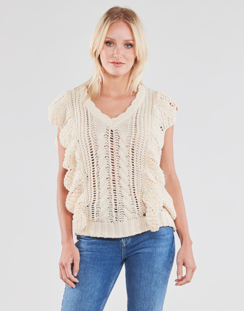 Cream - ANNOLINA KNIT SLOPOVER - Blanc