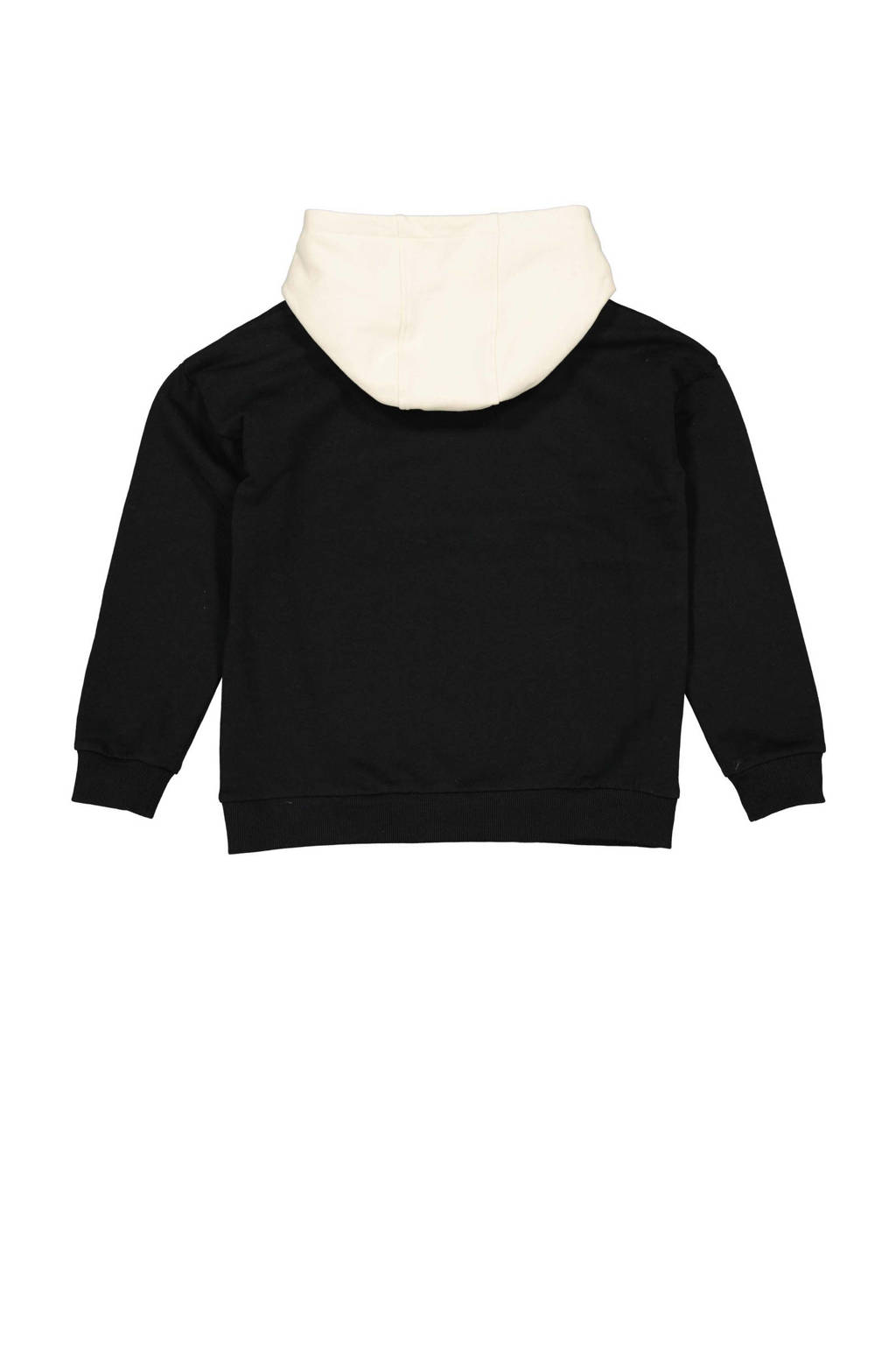LEVV hoodie FONS met tekst zwart/wit