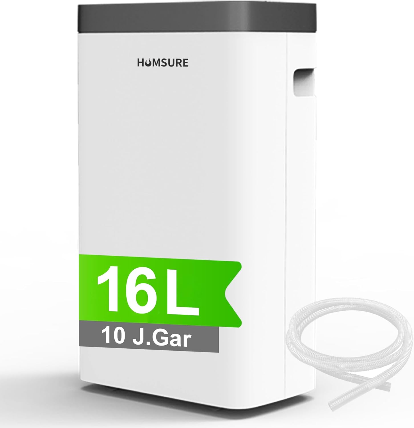 Luftentfeuchter 16L, Entfeuchter elektrisch, Luftentfeuchter Keller für Räume bis zu 122m³/25m², mit 1.2M Ablaufschlauch, Timer, 10 J. Gar.