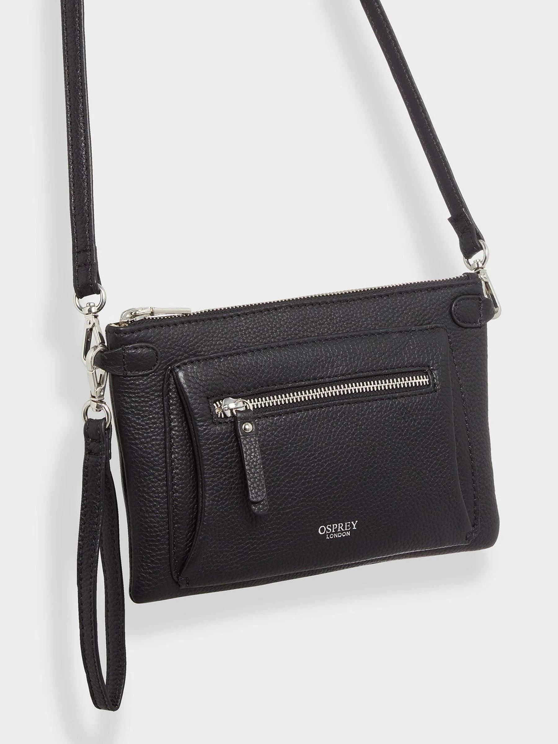 Zwart - OSPREY LONDON De Ruby Leren Schoudertas