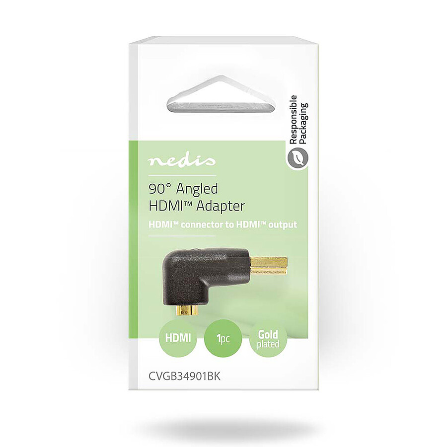 Nedis Adaptateur HDMI mâle / HDMI femelle (coudé 90°)