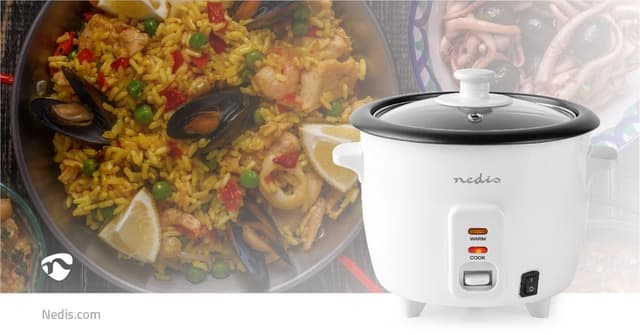 Nedis Ris Koger | 0.6 l | 300 W | Aluminiumsdamper | Non-stick belægning | Aftagelig skål | Auto sluk