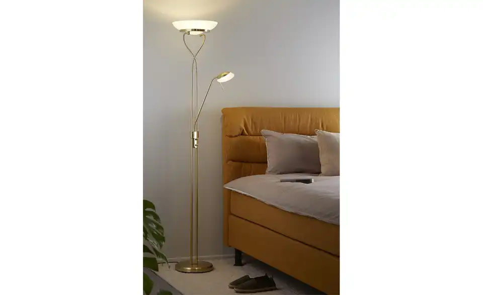KHG LED Fluter, 2-flammig matt, lackiert, messingfarben