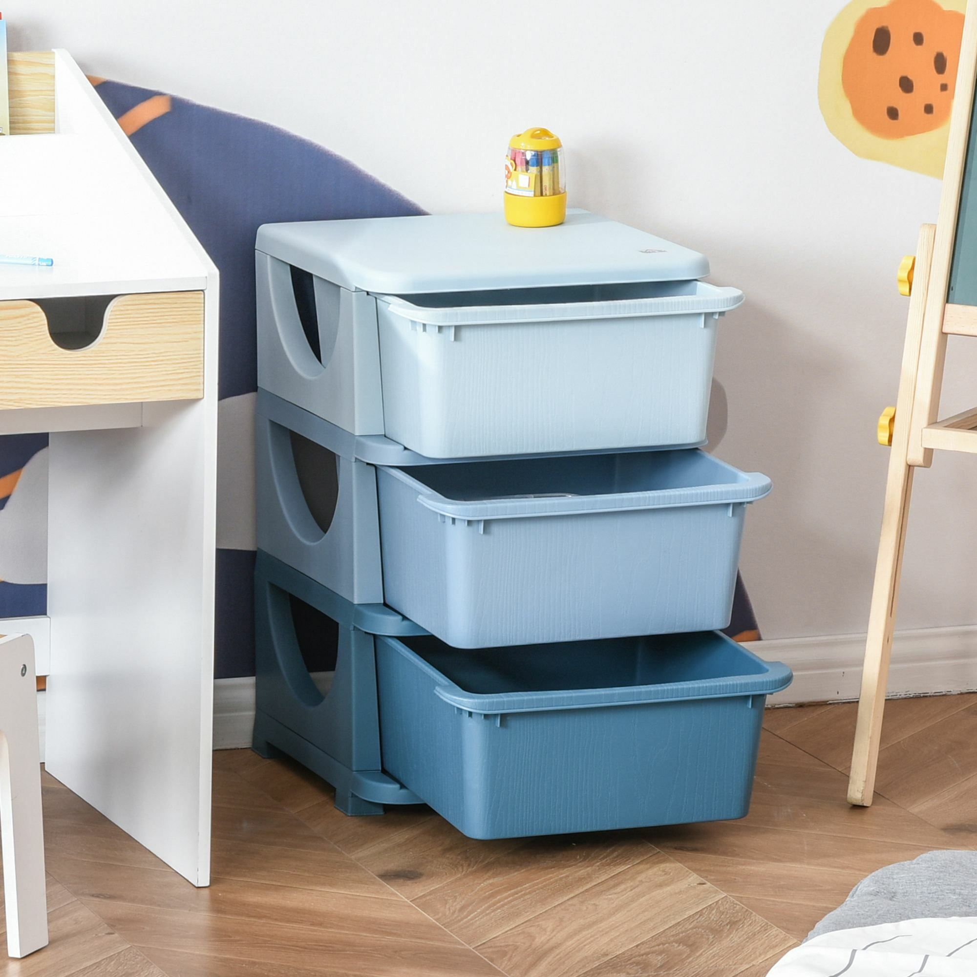 HOMCOM Aufbewahrungsboxen für Spielzeug 37 x 37 x 56,5 cm (LxBxH)