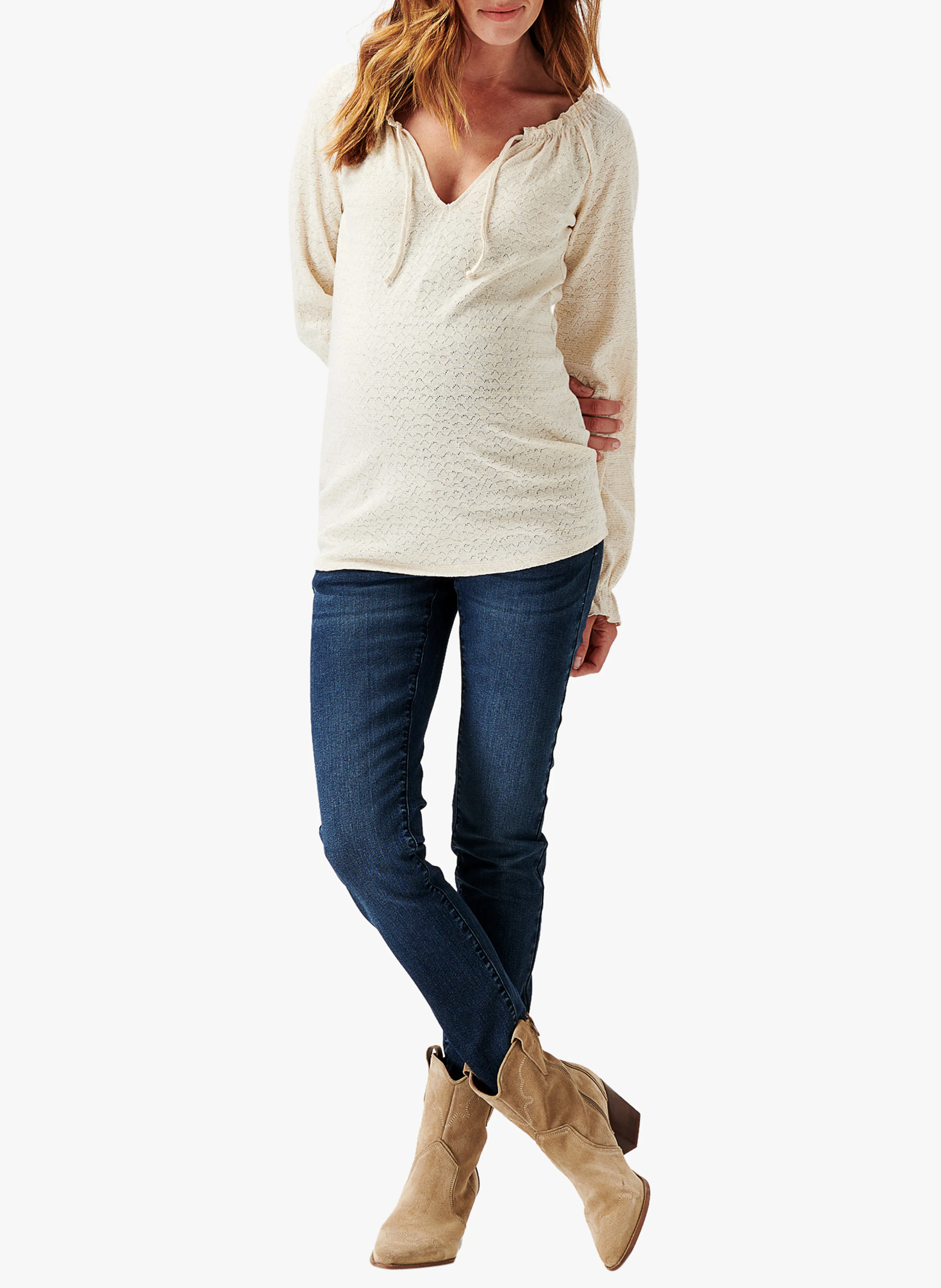 PERU - Blouse de grossesse à motifs | Beige