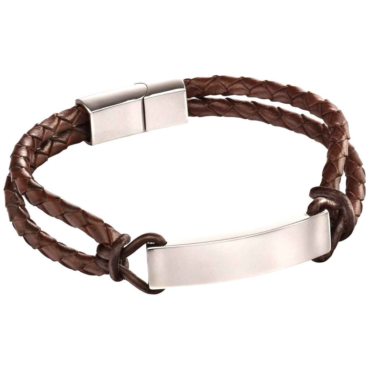 Bracelet cuir en acier inoxydable