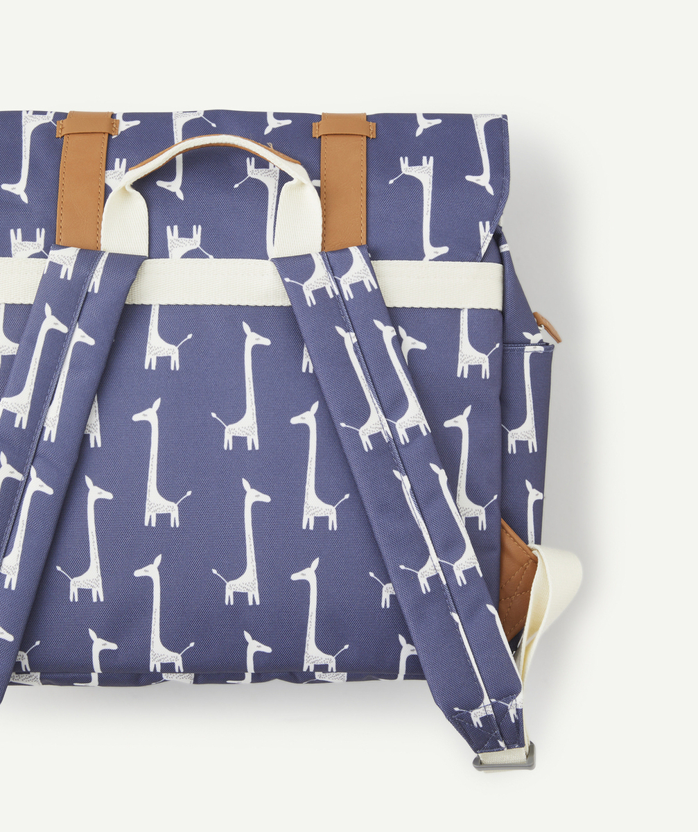 FRESKCARTABLE BLEU AVEC IMPRIMÉ GIRAFE EN PLASTIQUE RECYCLÉ