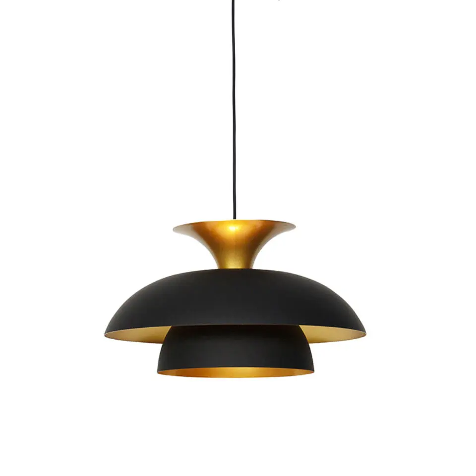 Qazqa hanglampen titus zwart e27