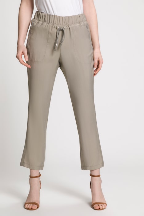 7/8-Hose, schmales Bein, Elastikbund, Zipptaschen
