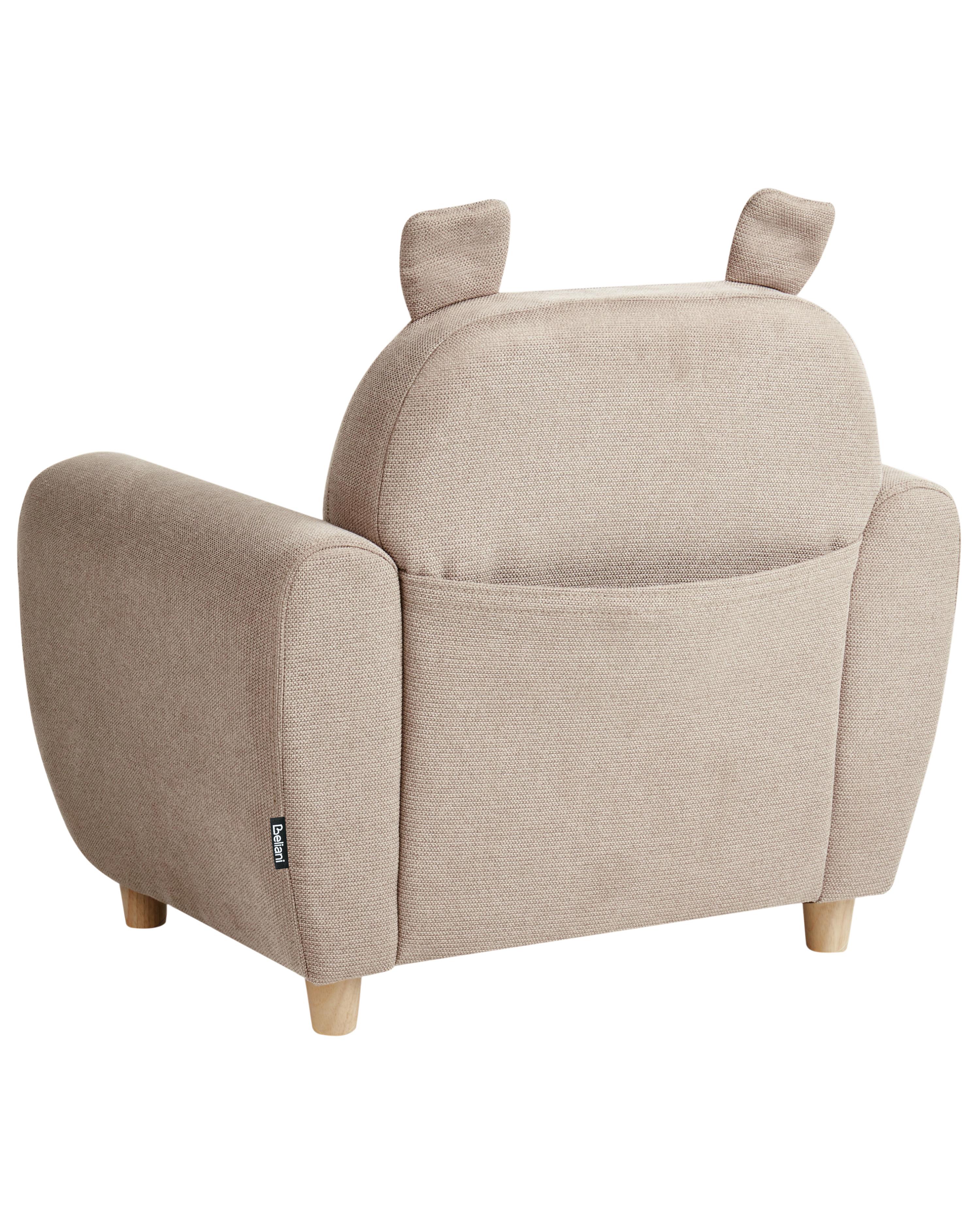 Kinderfauteuil Nijlpaard MARIBO Stof Taupe