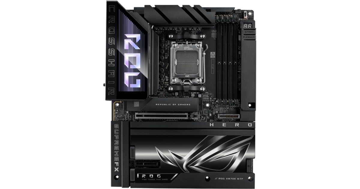 ASUSROG CROSSHAIR X870E HERO BTF socket AM5 moederbord  (5Gb-LAN, 2.5Gb-LAN, Wi-Fi 7, BT, Sound, ATX)