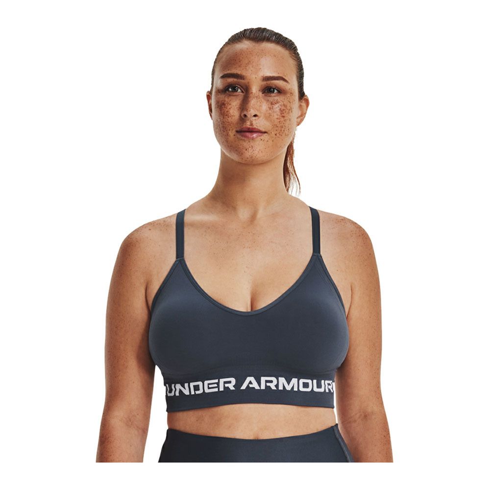 Under Armour UA SEAMLESS LOW LONG - Brassière Femme downpour gray/white