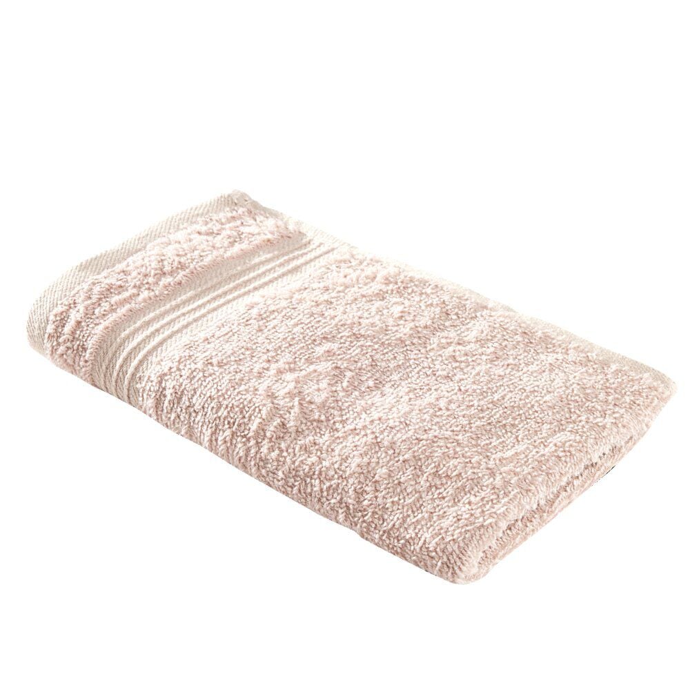 Serviette invité 30x50cm coton rose poudré