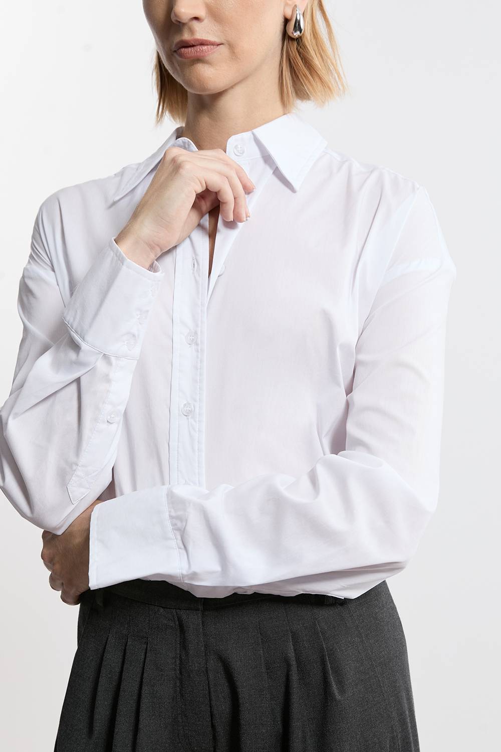 KarenMillen Chemise en coton ajustée à boutons