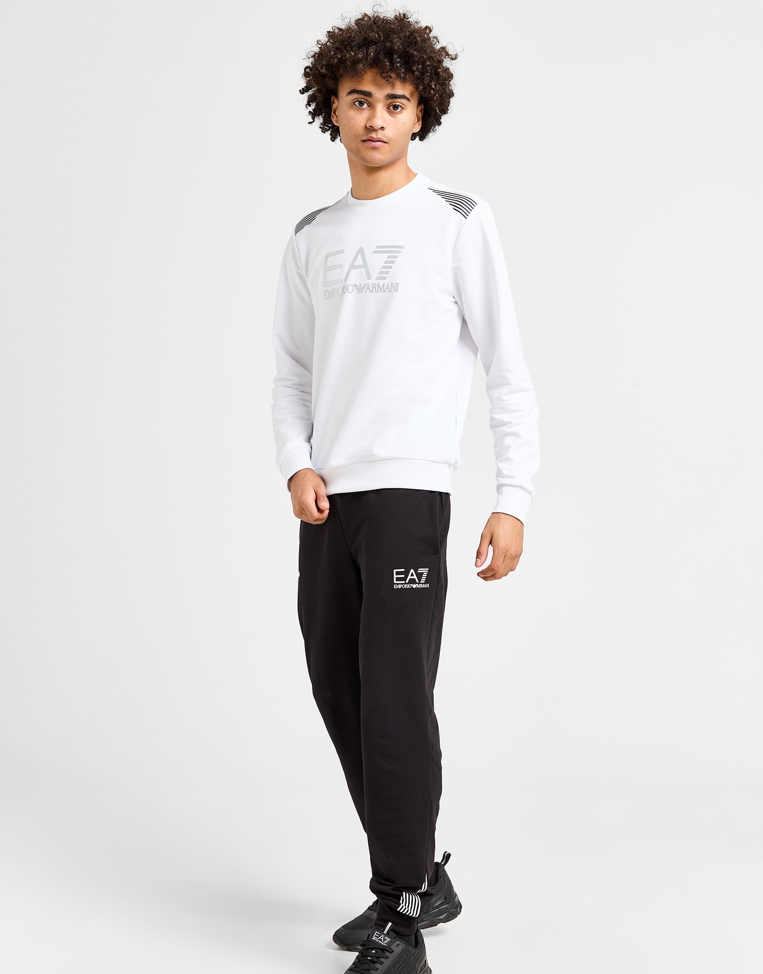 Emporio Armani EA7 Sweat 7 Lines Cotton-Blend Logo Homme