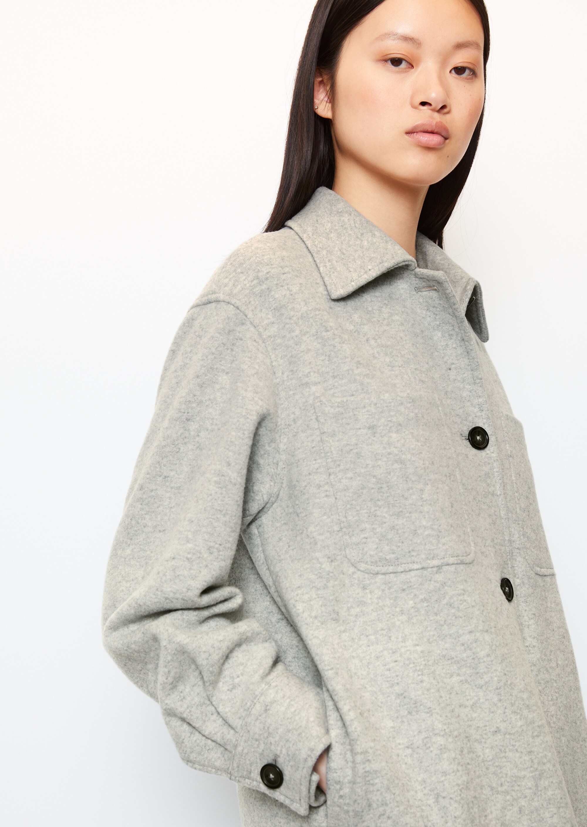 Edle Jersey-Shirt-Jacke aus italienischer Wolle-Mix-Qualität