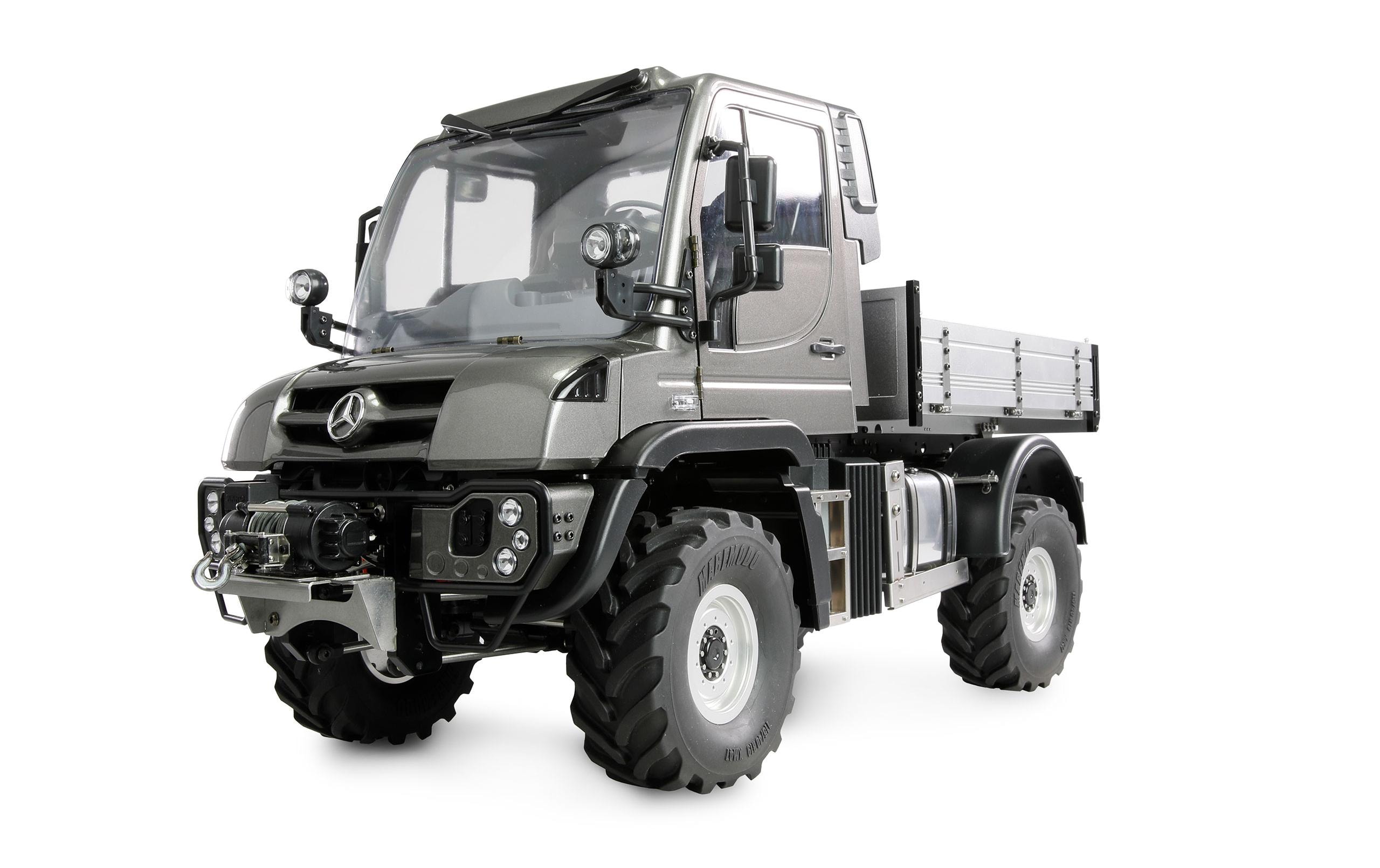 Mercedes-Benz Unimog Geräteträger 4WD Anthrazit 1:10, ARTR<br>Originalgetreues Unimog RC-Modell