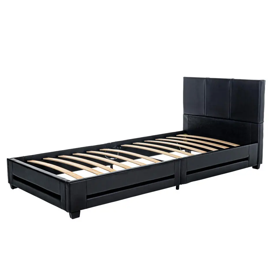 HOME DELUXE LED bed ASTEROID zwart 90 x 200 cm