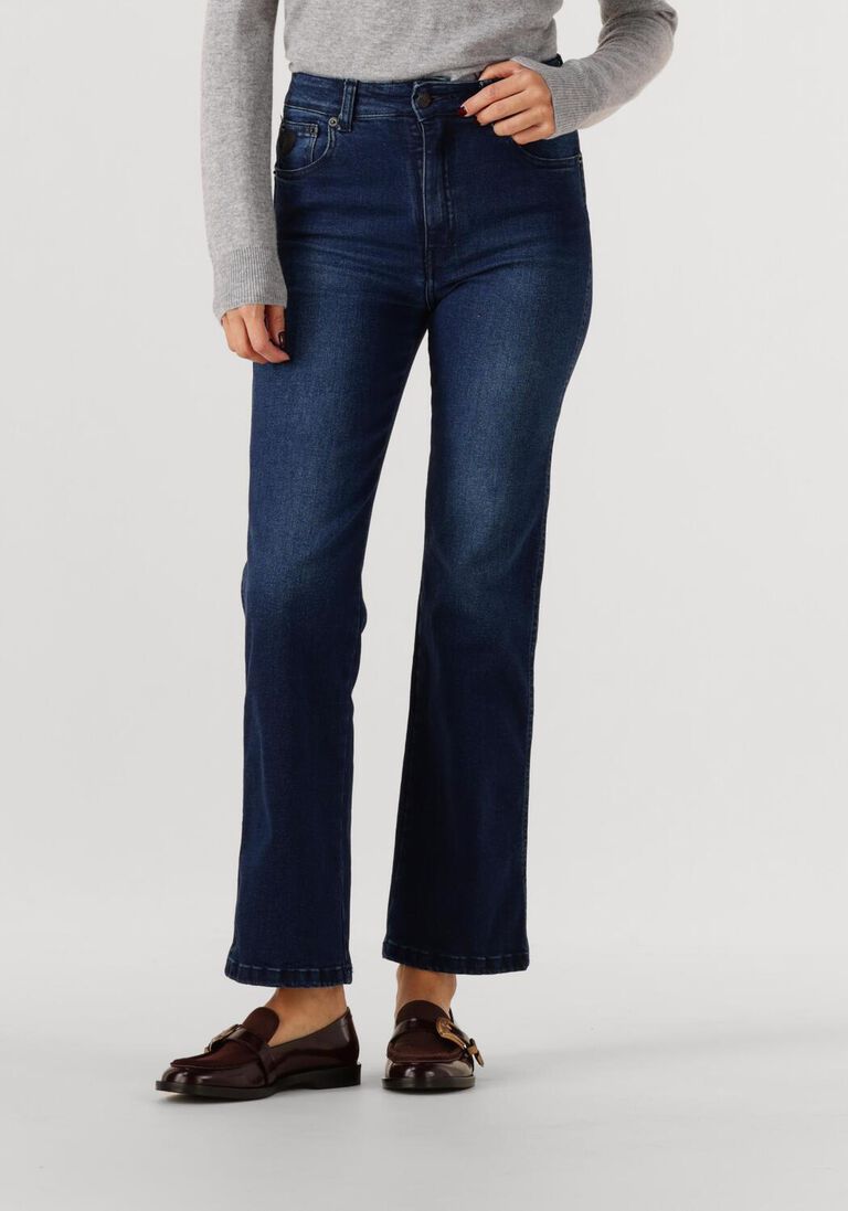 donkerblauwe lois jeans flared jeans malena