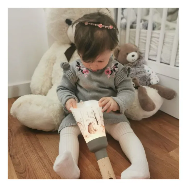 Maison Polochon Lampe nomade enfant Forêt enchantée  | Taupe