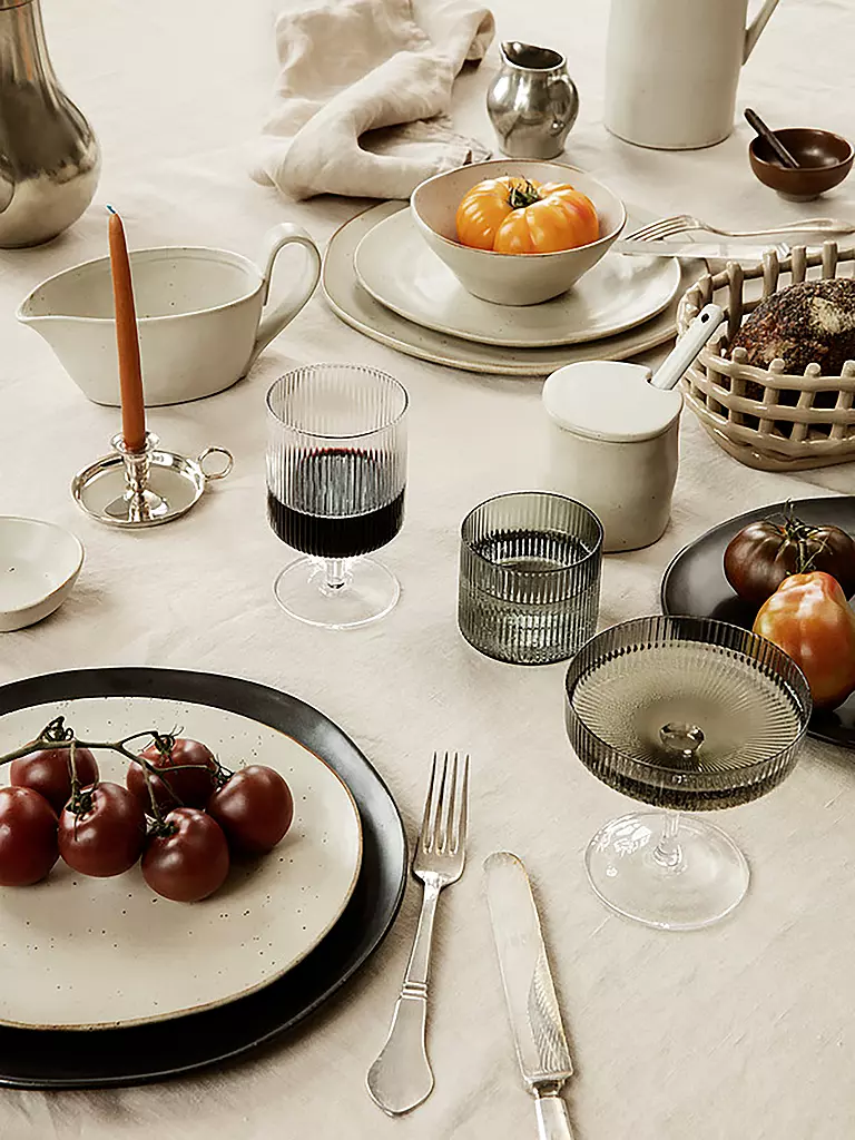 FERM LIVING Weinglas 2er Set RIPPLE transparent