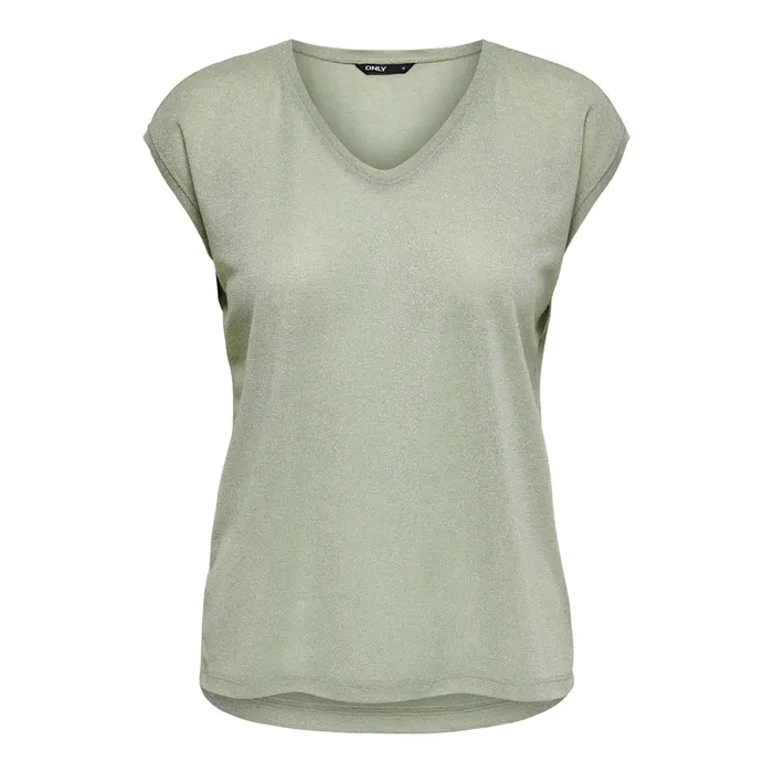 Only Silvery V-neck Loose Shirt Dames
