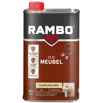 Rambo meubel olie mat transparant kleurloos 500 ml