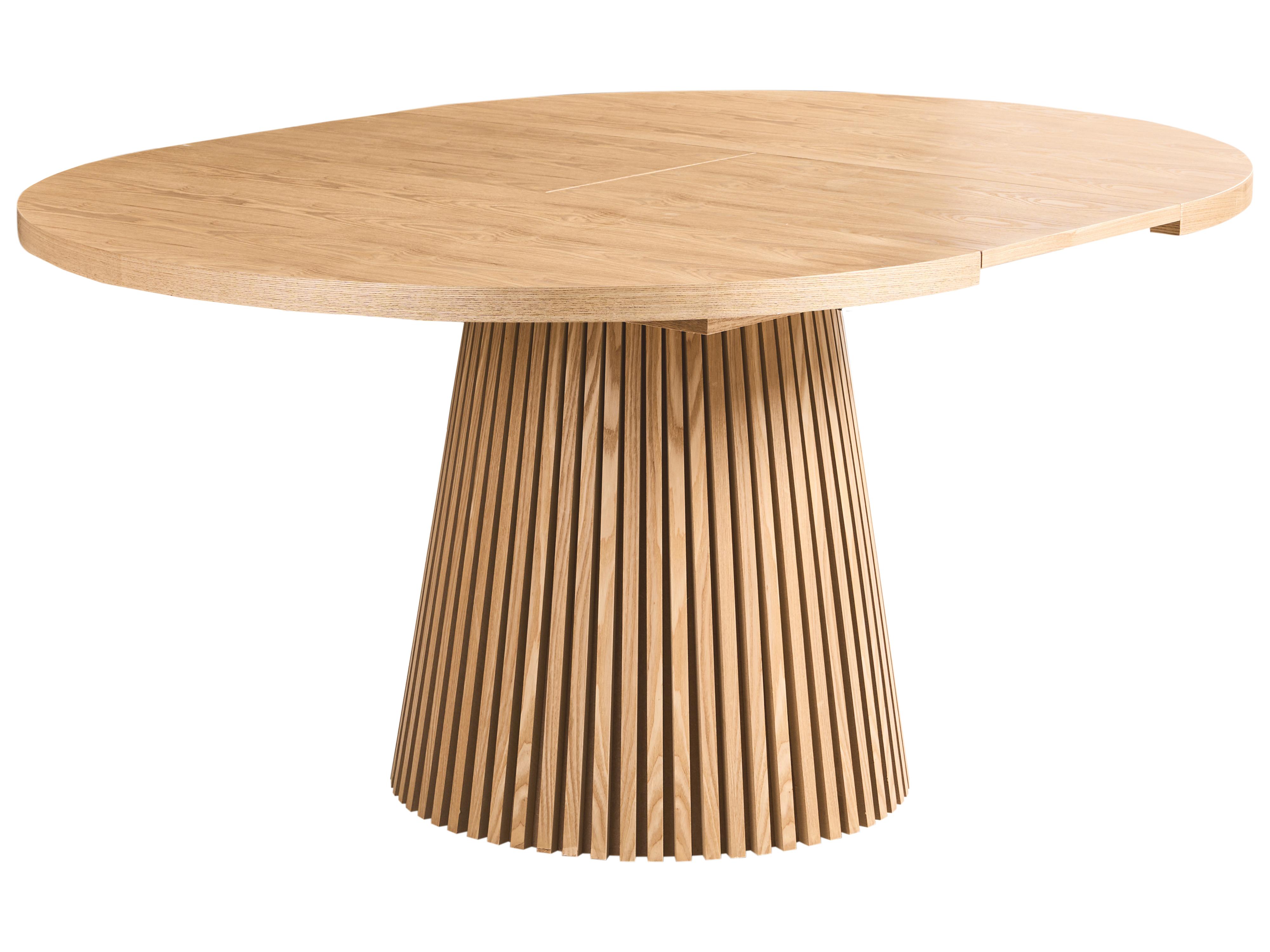 Eettafel uitschuifbaar MOORE Licht essenhout 120 cm 120/160 cm
