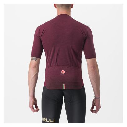 Maillot Manches Courtes Castelli Essenza Rouge Bordeaux