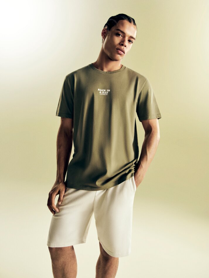 Camiseta estampada - Cáqui
