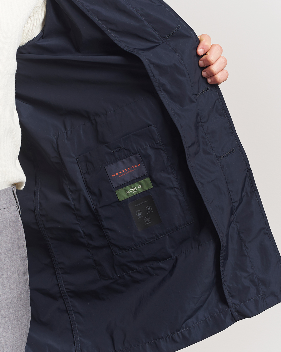 Incotex Technical Nylon Coat Navy