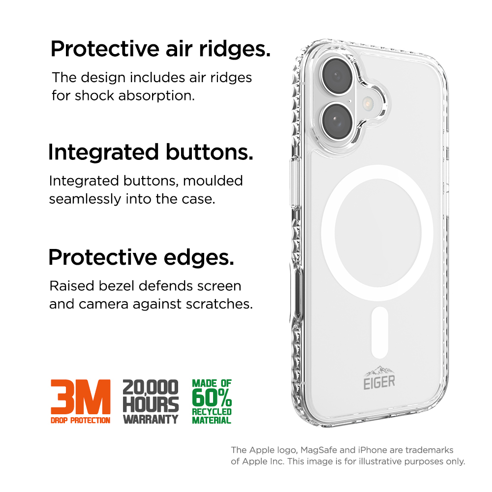 iPhone 17 MagSafe Ice Grip Case Hardcase Schutzhülle (EGCA00884) - Transparent