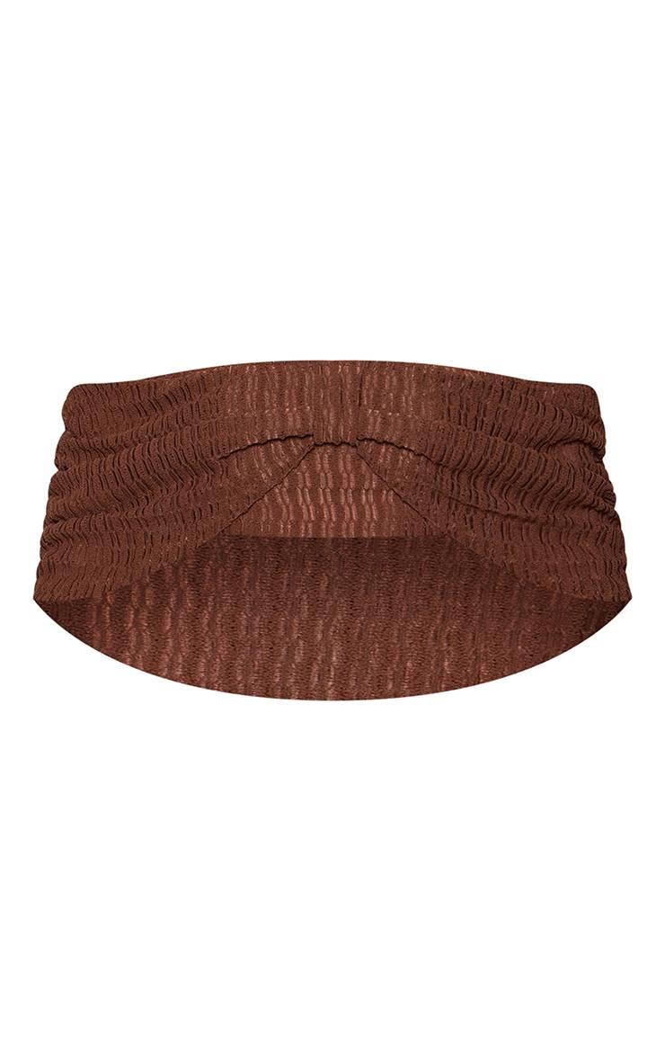 Chocolat Haut Drapé Bardot Texturé Ensemble Coordonné